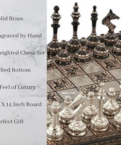 Premium Handmade Chess Board Game Set 14 x 14 Inches Multicolor 2