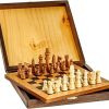 Handmade Wood and Marble Chess Set 14×14 Inch Classic Folding Design 3
