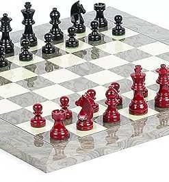Modern Chess Pieces and Greenwich Chess Board Set 2