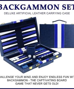 Backgammon Sets for Adults – 15 Inch Classic Game with Leather Case 2