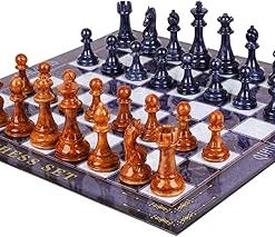 Large 18.5 Inch Chess Set with Heavy Zinc Alloy Pieces Portable Travel Game 2