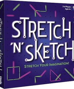 Uzzle Stretch and Sketch Peg Board Game for Ages 6 Plus 3-6 Players