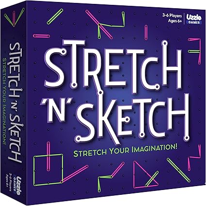 Uzzle Stretch and Sketch Peg Board Game for Ages 6 Plus 3-6 Players Uzzle Stretch and Sketch Peg Board Game for Ages 6 Plus 3-6 Players