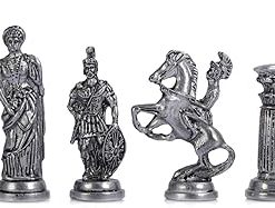 Antique Copper Rome Chess Pieces Set Handmade Big Size 4 Inch 2