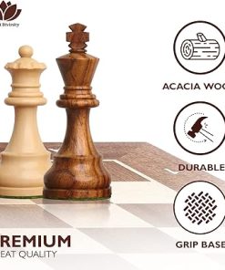Collector Edition Wooden Chess Pieces Brown and White Chessmen Set 2
