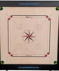 TABAKH 12mm Carrom Board Set for 4 Players with Coins and Striker