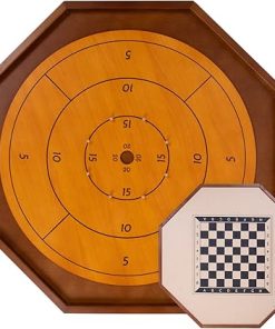 Crokinole and Checkers Tournament Classic Board Game for Two Players