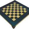 Minoan Brass Nickel Chess Set in a Wooden Case with Red Brass Board 3