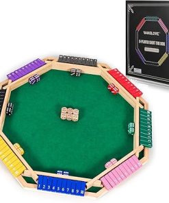 Vamslove 2-8 Players Shut The Box Dice Game Colorful Wooden Board