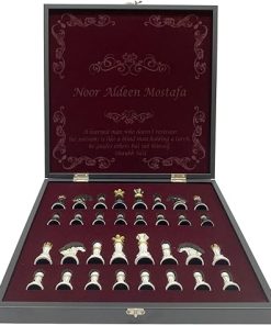 16.5 Inch Large Wooden Chess Set with Hand Painted Luxury Chess Pieces 2