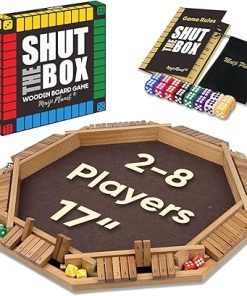 Upgraded Shut The Box Classic Math Game for Family and Party Fun