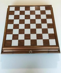 Tuscan Alabaster Fruit Wood Chess Board Italy 419AW New Condition