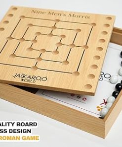 Nine Mens Morris Board Game for Two Players – Wooden Strategy Game 2