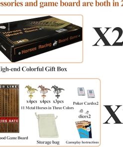 Metal Horse Racing Board Game Luxury Edition with Dice and Cards Set 2
