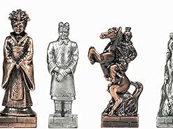 Luxury Wooden Chess Set with Pewter Pieces and Storage Drawers 15 in. 2