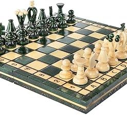 Muba Wooden Chess Set 14 Inches Vintage Carved Pieces International Board