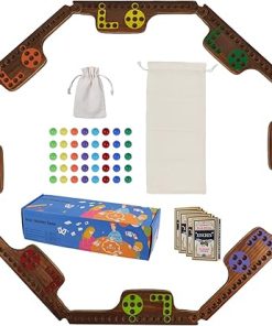 Vintage Wooden Jokers and Marbles Game for 2-8 Players with 8 Boards