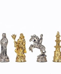 Medieval Pewter Chess Set for Adults, 32 Unique Sculpted Pieces 2