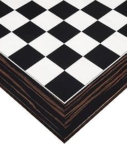 Wooden Deluxe Black Dyed Poplar & White Erable Chess Board for All Ages