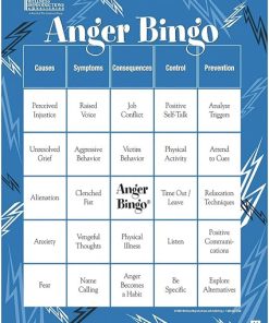 Adult Anger Management Bingo Game for Stress Relief and Fun