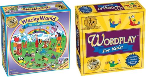 Wacky World Wordplay for Kids Double Play Board Game Bundle