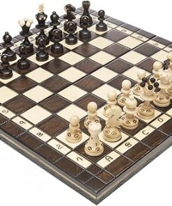 Elegant Wooden Folding Chess Set Paris – 15 Inch Felt Base Gift Item