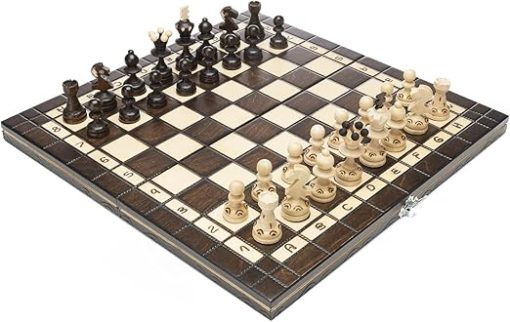 Elegant Wooden Folding Chess Set Paris - 15 Inch Felt Base Gift Item
