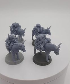 Mules Miniature Figurine for Dungeons and Dragons and Pathfinder Games