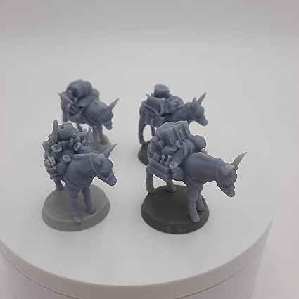 Mules Miniature Figurine for Dungeons and Dragons and Pathfinder Games Mules Miniature Figurine for Dungeons and Dragons and Pathfinder Games