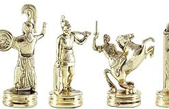 Greek Mythology Chess Set Brass Nickel Finish No Chess Board Included 2