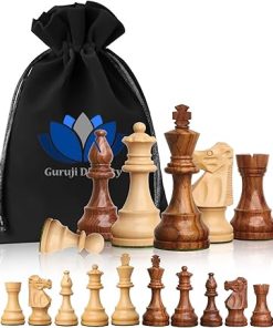 Collector Edition Wooden Chess Pieces Brown and White Chessmen Set
