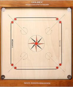 KD Golden Vintage Carrom Board Game Champion Bulldog Jumbo AICF Approved