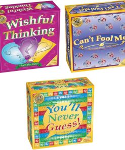 Wishful Thinking + Can’t Fool Me + You’ll Never Guess = Triple Play Board Game Bundle for Families and Game Night
