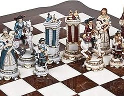 Bello Collezioni Luxury Alabaster Hand Painted Chessmen from Italy 2