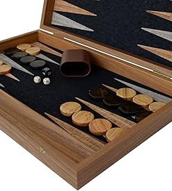 Natural Cork Backgammon Set for Wine Lovers with Olive Wood Chips 2