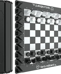 XL Full-Size 10 Inch Magnetic Chess Set Folding Travel Game Black Grey