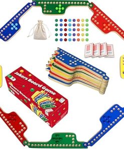 Colorful Pegs and Jokers Board Game for 2 to 8 Players with Game Boards