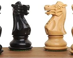 British Staunton 3.7″ Weighted Chess Pieces Set in Ebonised Boxwood 2