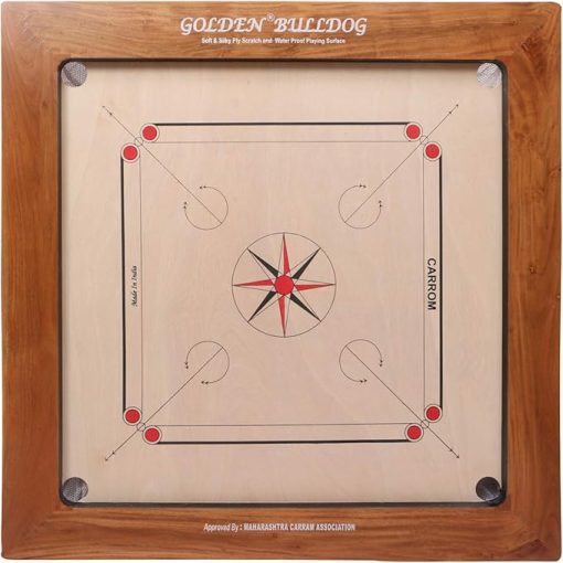 KD Golden Vintage Carrom Board Game AICF Approved for Tournaments