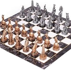 Egyptian Style Chess Sets for Adults with Large Folding Board and Pieces 2