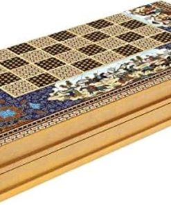 LaModaHome Classical Backgammon Set Wooden Board for Family Fun