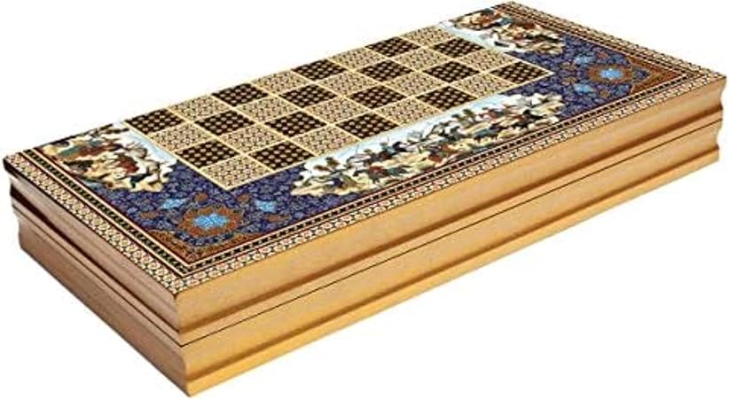 LaModaHome Classical Backgammon Set Wooden Board for Family Fun LaModaHome Classical Backgammon Set Wooden Board for Family Fun