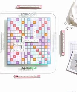 Scrabble Aura Edition Game with Rotating Tempered Glass Board