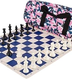 Deluxe Pink Camo Chess Set Made of Solid Plastic for Ultimate Play
