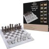 Handmade Marble Chess Set White and Oceanic Grey 12 Inches Premium Quality