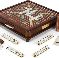 Luxury Scrabble Edition with Rotating Wooden Game Board by WS Game Company