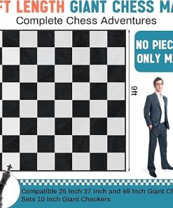 Giant 9x9ft Chess Game Mat for Outdoor Play with Storage Bag and Nails 2