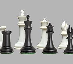 Staunton Collector Plastic Chess Set Pieces Only 3.75 Inch King Black White