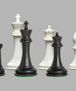 Collector Plastic Chess Set Pieces – 4.0″ King – Black and White