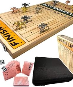 Horse Racing Game for Adults with Foldable Board and Luxurious Metal Horses